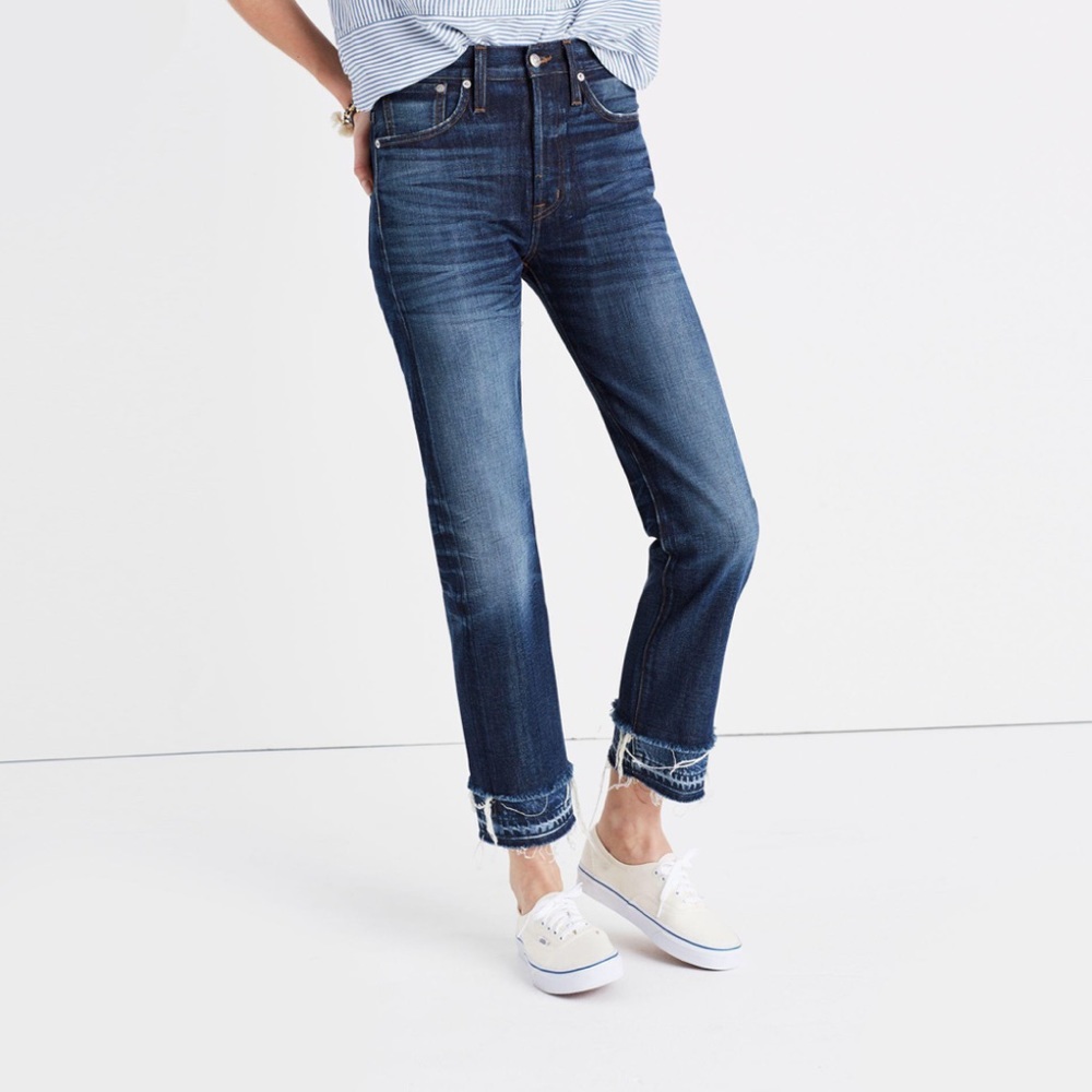 Madewell Rivet & Thread High Rise Fray Jeans 110